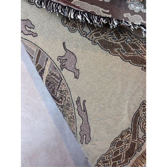 Vintage 1990s Greyhound Tapestry Blanket - Picture 6 of 7